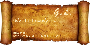 Gáli Leonóra névjegykártya
